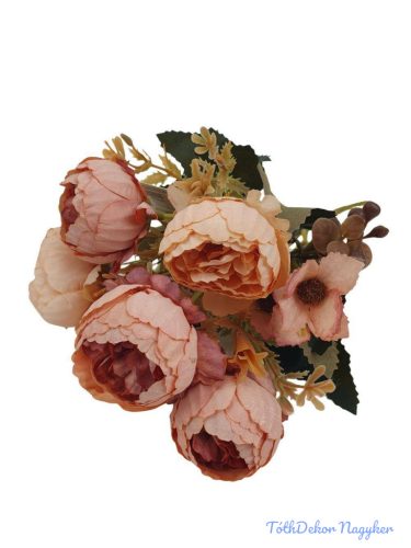 Boglárka 6 fejes selyem csokor 29cm - Antik Barack