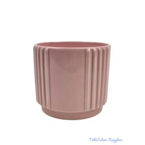 Csíkozott henger kaspó - Rózsaszín