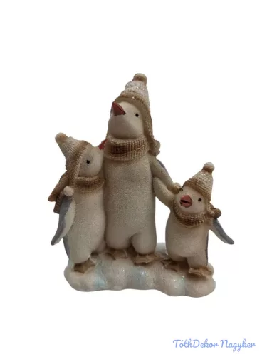 Barna kötött sapkás pingvin család