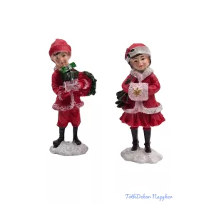 Piros ruhás karácsonyi figura