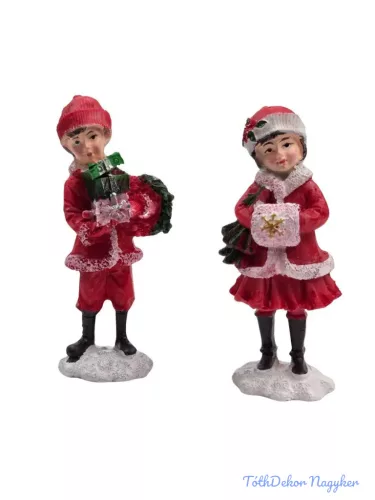 Piros ruhás karácsonyi figura