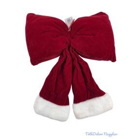 Ajtó masni - Piros fehér szörmés végű 30 cm