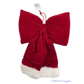 Ajtó masni - Piros fehér szörmés végű 20 cm