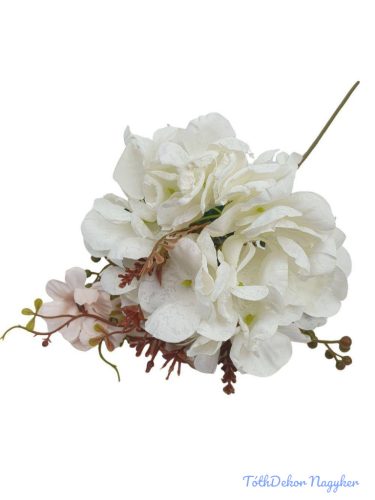Szálas hortenzia kiegészítőkkel 35cm - Fehér