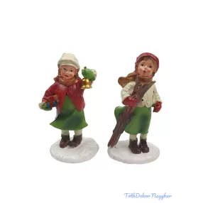 Zöld ruhás téli gyerekek