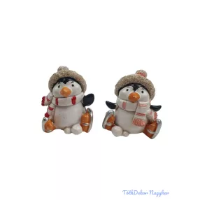 Korcsolyás pingvin figura