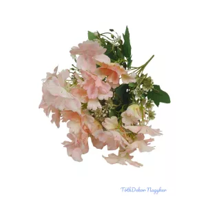 Kis virágos selyemvirág csokor 35cm - Barack