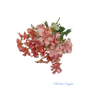 Kis virágos selyemvirág csokor 35cm - Halvány Korall