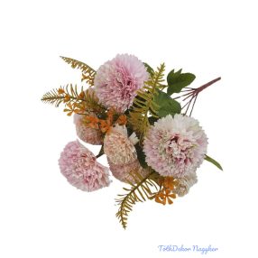 Krizantém 9 fejes selyemvirág csokor 40cm - Rózsaszín