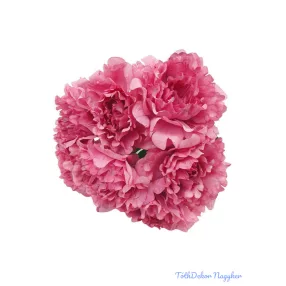 Bazsarózsa 7 fejes selyem csokor 40cm - Pink
