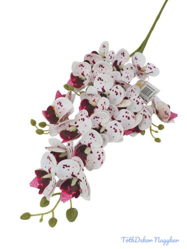 Orchidea mű 21 fejes ág 77 cm - Bordó Pöttyös