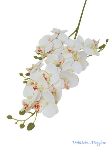 Orchidea mű 21 fejes ág 77 cm - Fehér
