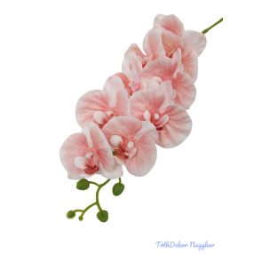 Fodros szirmú orchidea ág 9v 90cm - Rózsaszínes