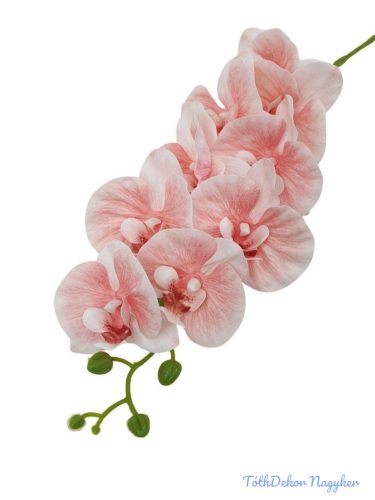 Fodros szirmú orchidea ág 9v 90cm - Rózsaszínes