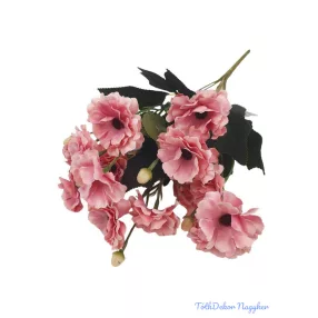 Fodros szirmú selyem csokor 35cm - Fáradt Rózsaszín