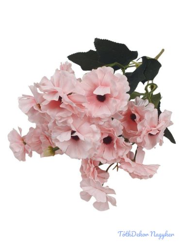 Fodros szirmú selyem csokor 35cm - Rózsaszín