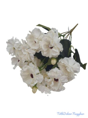 Fodros szirmú selyem csokor 35cm - Fehér