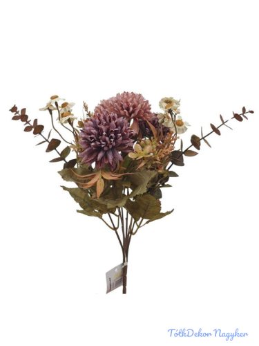 Antik színű krizantém csokor 29cm - Antik Mályva