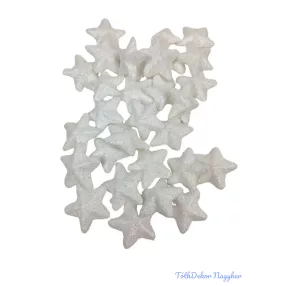 Glitteres fehér csillag 3,5 cm
