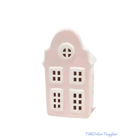Kerámia ház 11 cm - Íves rózsaszín