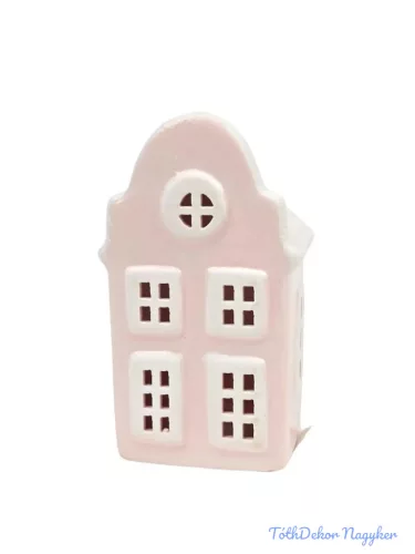 Kerámia ház 11 cm - Íves rózsaszín