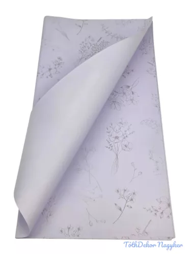 Fólia ív 57x56cm 20db/csomag Vegyes virágmintás - Világos Lila
