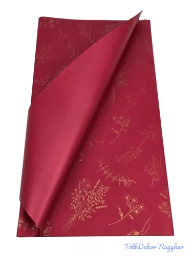 Fólia ív 57x56cm 20db/csomag Vegyes virágmintás - Bordó