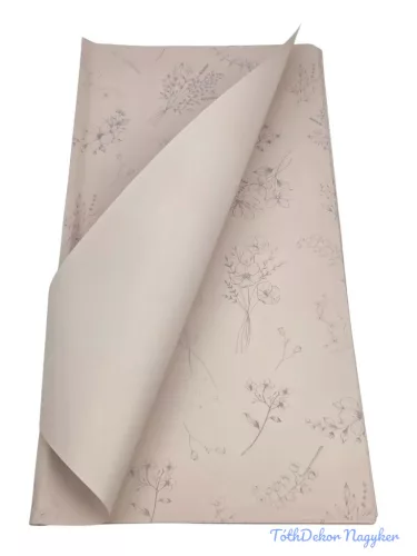 Fólia ív 57x56cm 20db/csomag Vegyes virágmintás - Drapp