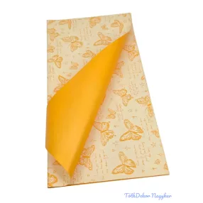 Fólia ív 57x56cm 20db/csomag Lepke mintás - Krém-Sárga