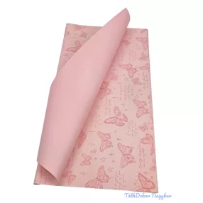 Fólia ív 57x56cm 20db/csomag Lepke mintás - Rózsaszín