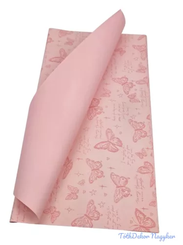 Fólia ív 57x56cm 20db/csomag Lepke mintás - Rózsaszín