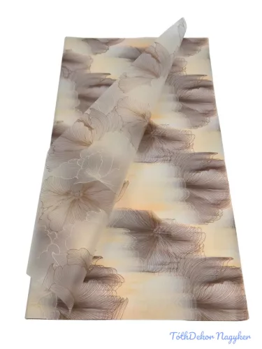 Fólia ív 57x56cm 20db/csomag Hibiszkusz virágmintás - Barna-Krém