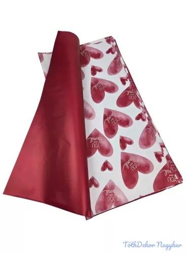 Fólia ív 57x57cm 20db/cs - You are loved - Bordó