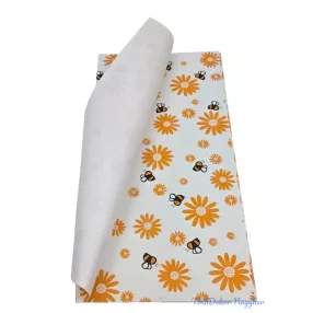   Fólia ív 57x56cm 20db/csomag Méhecske mintás - Narancs virágos