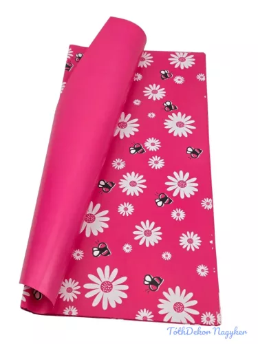 Fólia ív 57x56cm 20db/csomag Méhecske mintás - Pink