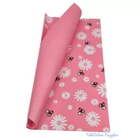   Fólia ív 57x56cm 20db/csomag Méhecske mintás - Rózsaszín