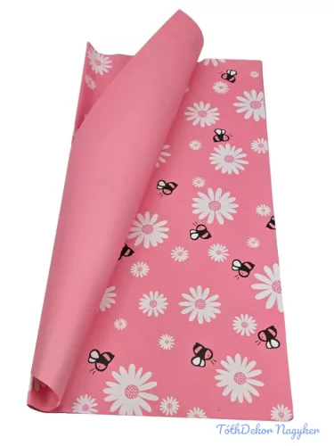 Fólia ív 57x56cm 20db/csomag Méhecske mintás - Rózsaszín
