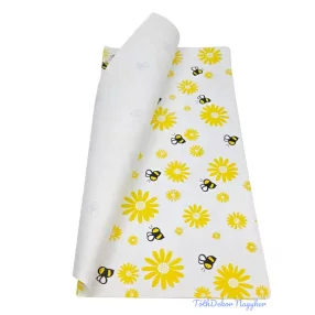   Fólia ív 57x56cm 20db/csomag Méhecske mintás - Sárga virágos
