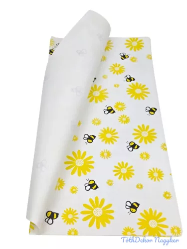 Fólia ív 57x56cm 20db/csomag Méhecske mintás - Sárga virágos