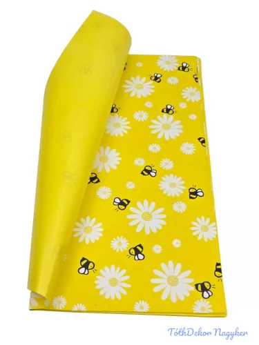 Fólia ív 57x56cm 20db/csomag Méhecske mintás - Sárga