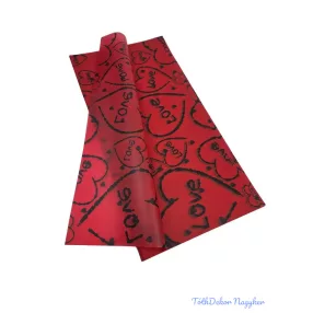 Fólia ív 57x57cm 20db/cs - Love szíves - Piros