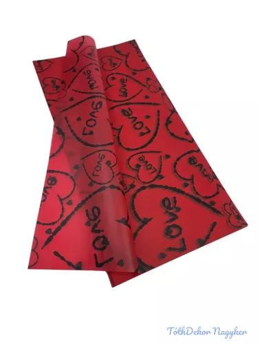 Fólia ív 57x57cm 20db/cs - Love szíves - Piros