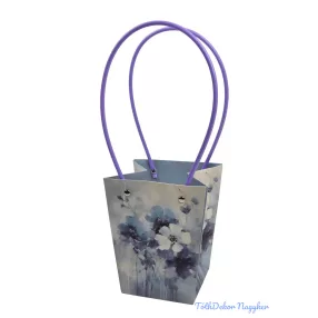 Virágtáska nagy trapéz virágmintás - Búzavirágos