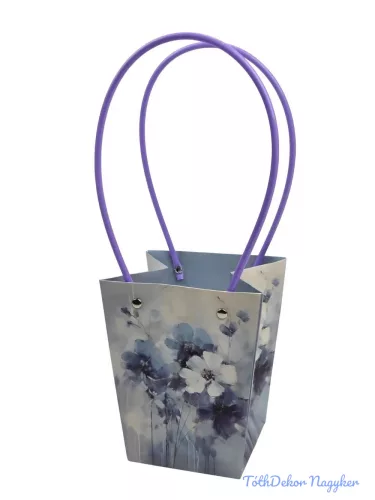 Virágtáska nagy trapéz virágmintás - Búzavirágos