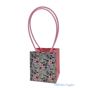 Virágtáska kocka virágmintás - Rózsaszín