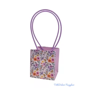 Virágtáska kocka virágmintás - Lila