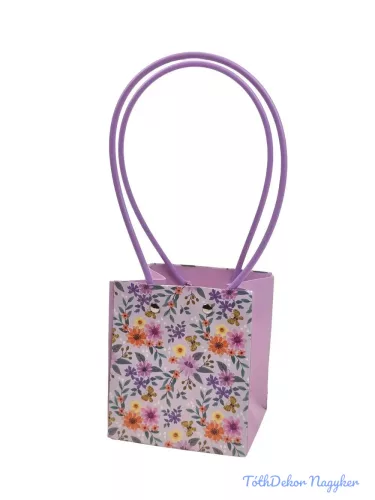 Virágtáska kocka virágmintás - Lila