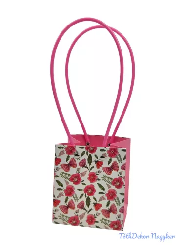 Virágtáska kocka virágmintás - Pink