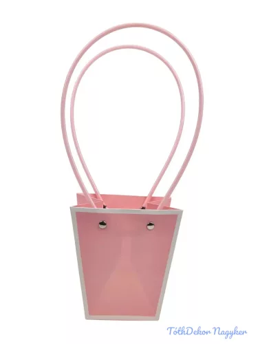 Virágtáska kicsi trapéz fehér kerettel - Rózsaszín