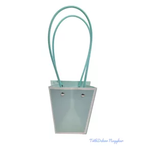 Virágtáska kicsi trapéz fehér kerettel - Menta